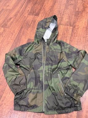 GAP Kids Camo Hooded Windbreaker Jacket - Green